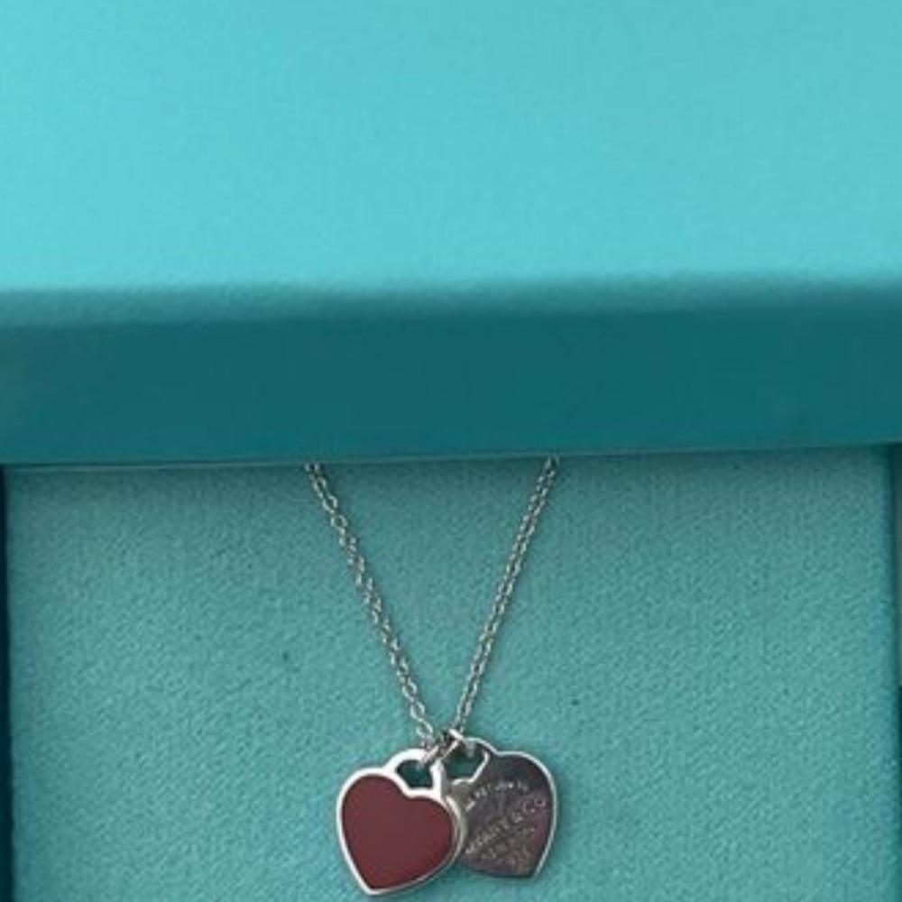 Tiffany and co red enamel Heart Necklace***Firm Price***